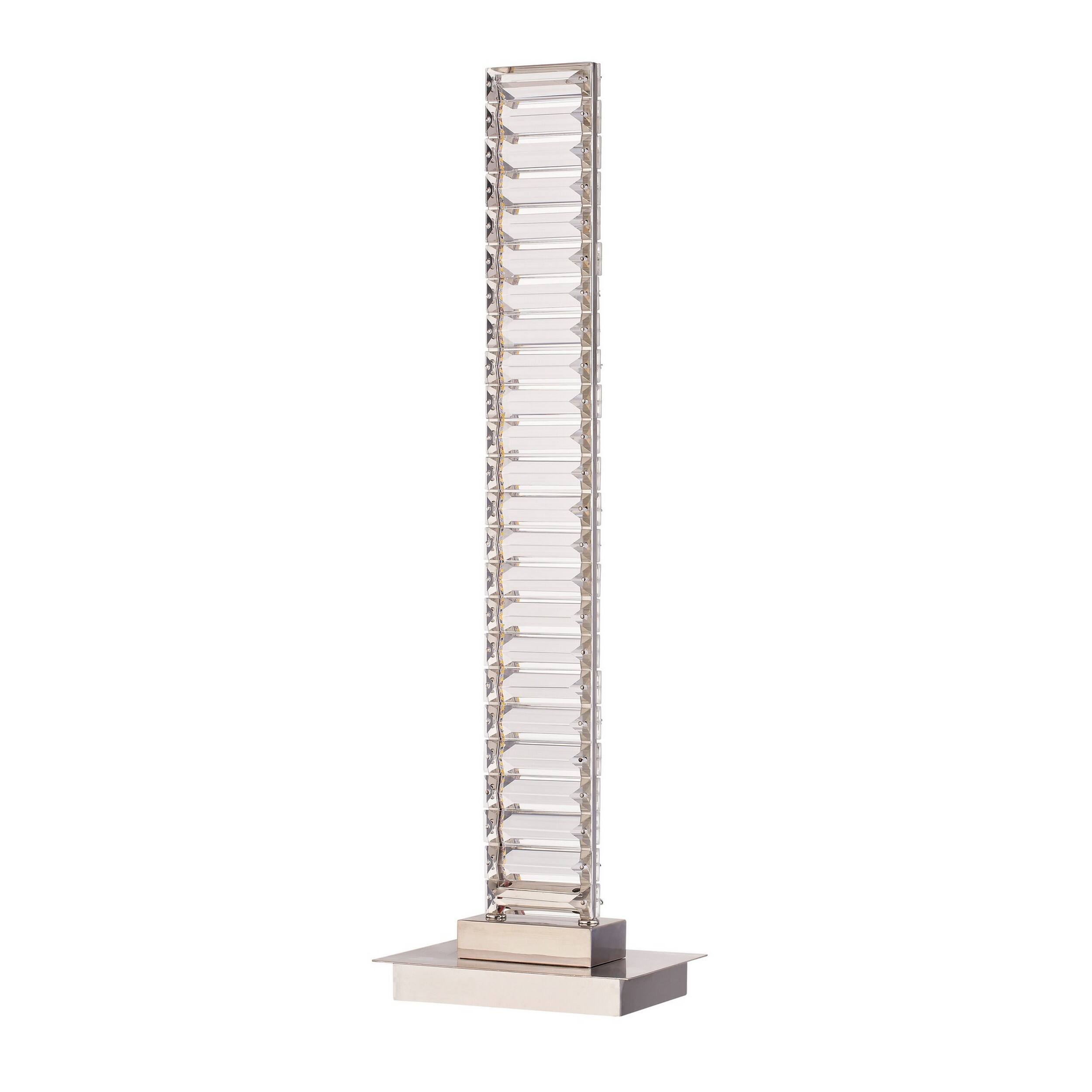 Front. Manhattan Lane - Lizy 24 Inch Table Lamp with Crystal, LED Metal Frame, Nickel Finish - Nickel.