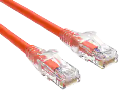 Cable Leader - Cat 6 Ethernet Cable, 24 AWG Clear Boot RJ45 Patch, Gigabit for Router, Gaming Console, PC, Server Rack - Orange