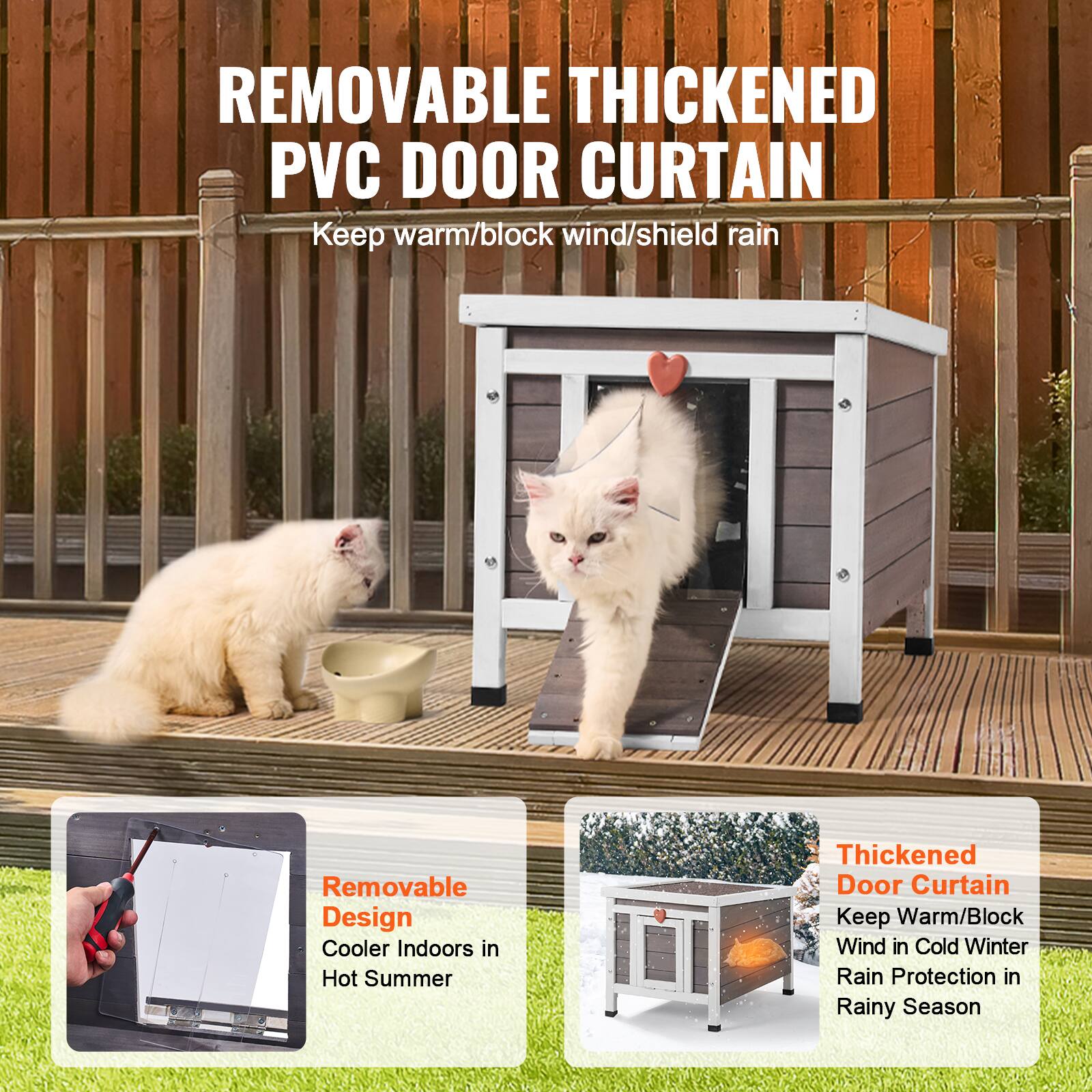 **Removable Thickened PVC Door Curtain**

- **Keep warm/block wind/shield rain**
- **Removable Design**: Cooler indoors in hot summer
- **Thickened Door Curtain**: Keep warm/block wind in cold winter, rain protection in rainy season