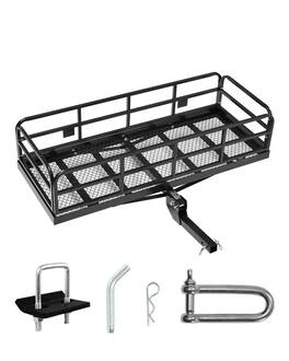 VEVOR - 60" x 24" x 14", Hitch Cargo Carrier, 500 lbs Capacity Hitch Cargo Carrier with Anti-Rattle Hitch Stabilizer - Black