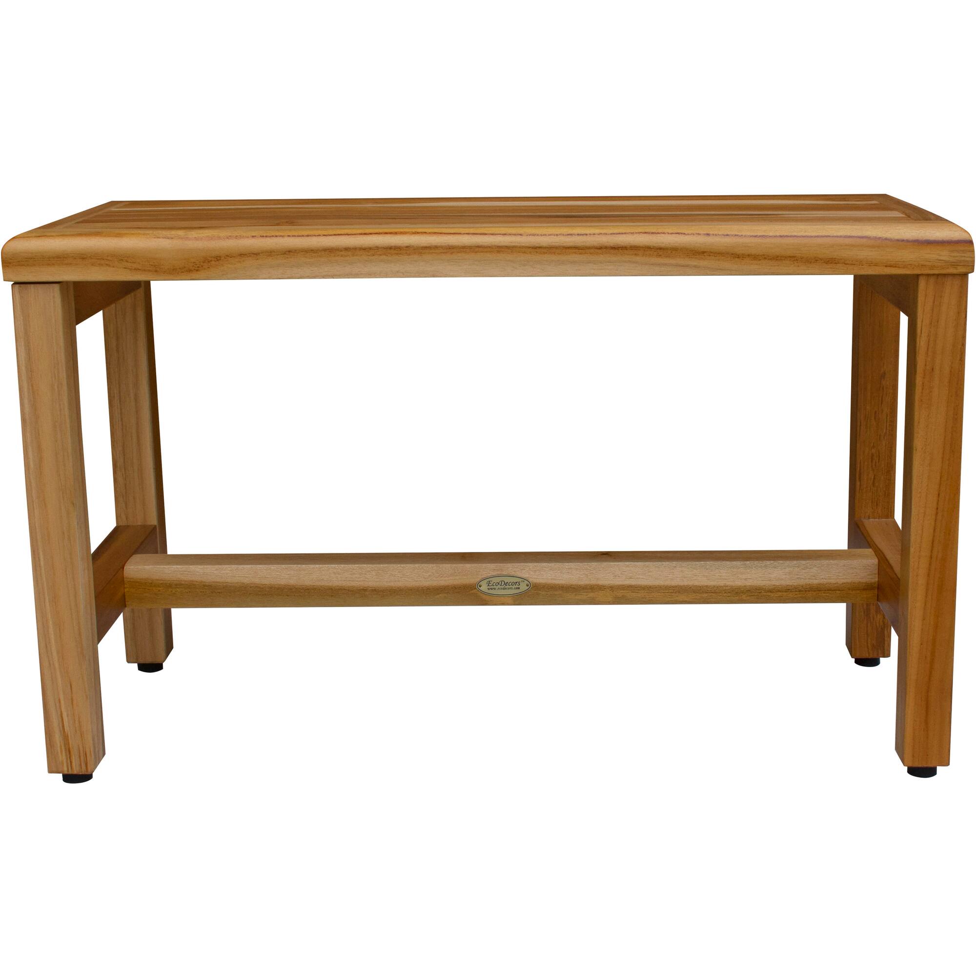 Front. EcoDecors - EcoDecors Eleganto EarthyTeak 30" Teak Wood Shower Bench - EarthyTeak.