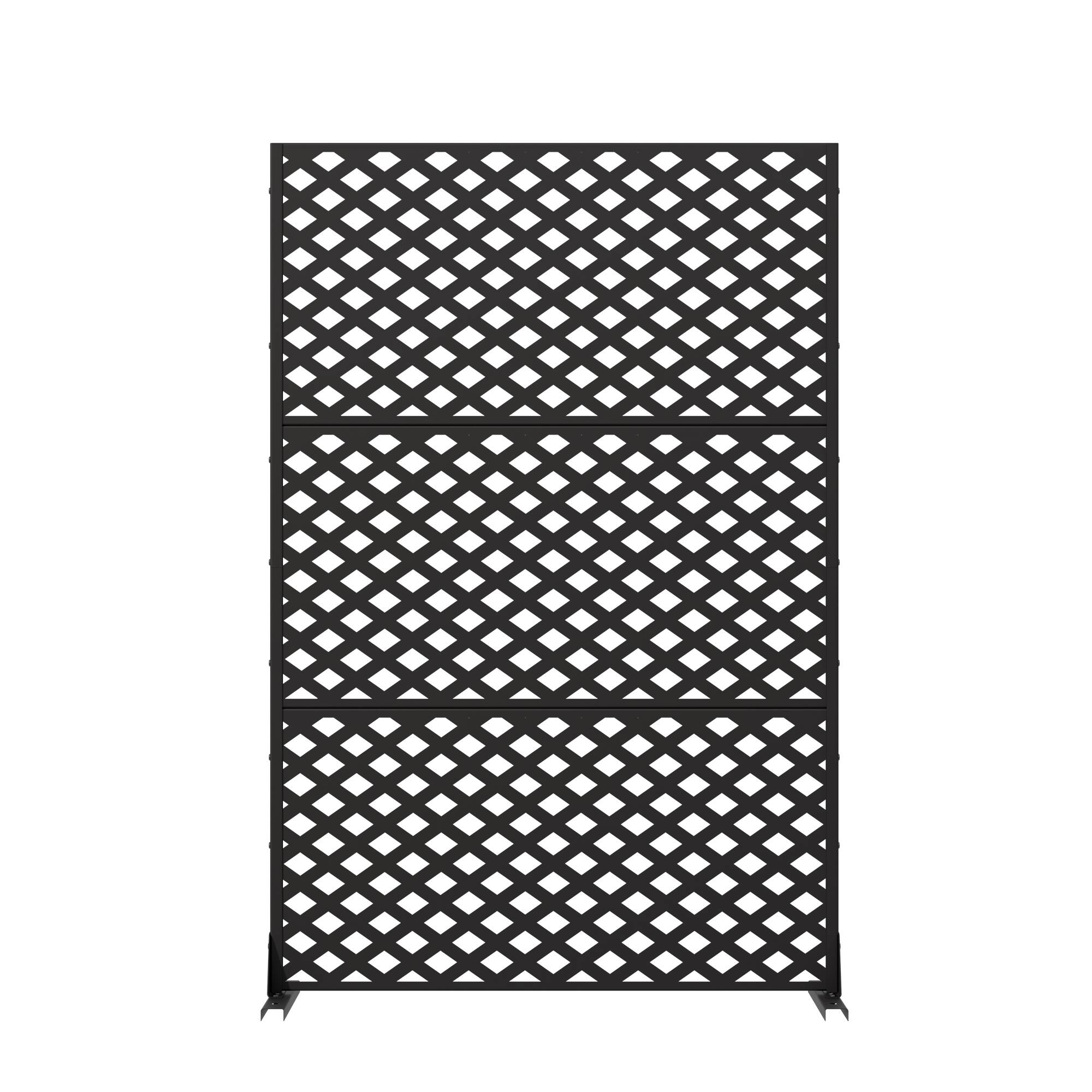 Alt View 3. PexFix - Outdoor Privacy Screen Durable Metal Lattice Panel with Stand Decorative Trellis for Climbing Plants Privacy Fence - Black.