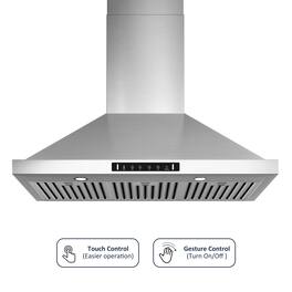 VIKIO - 36 inches - Convertible - Wall Range Hood - Stainless Steel