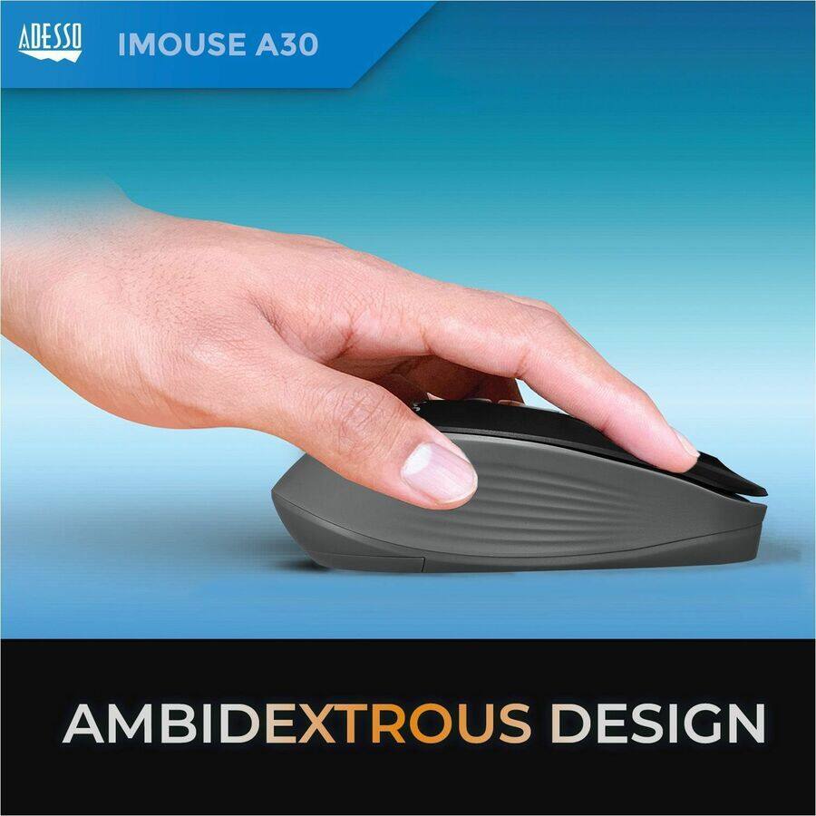 ADESSO  
IMOUSE A30  

AMBIDEXTROUS DESIGN