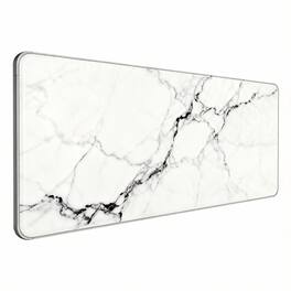 Frangdom - Starry Night Gaming Mouse Pad Stitched Edge Desk Mat 31.5*11.8*0.08 - White Black Marble