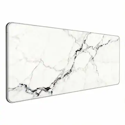 Front. Frangdom - Starry Night Gaming Mouse Pad Stitched Edge Desk Mat 31.5*11.8*0.08 - White Black Marble.