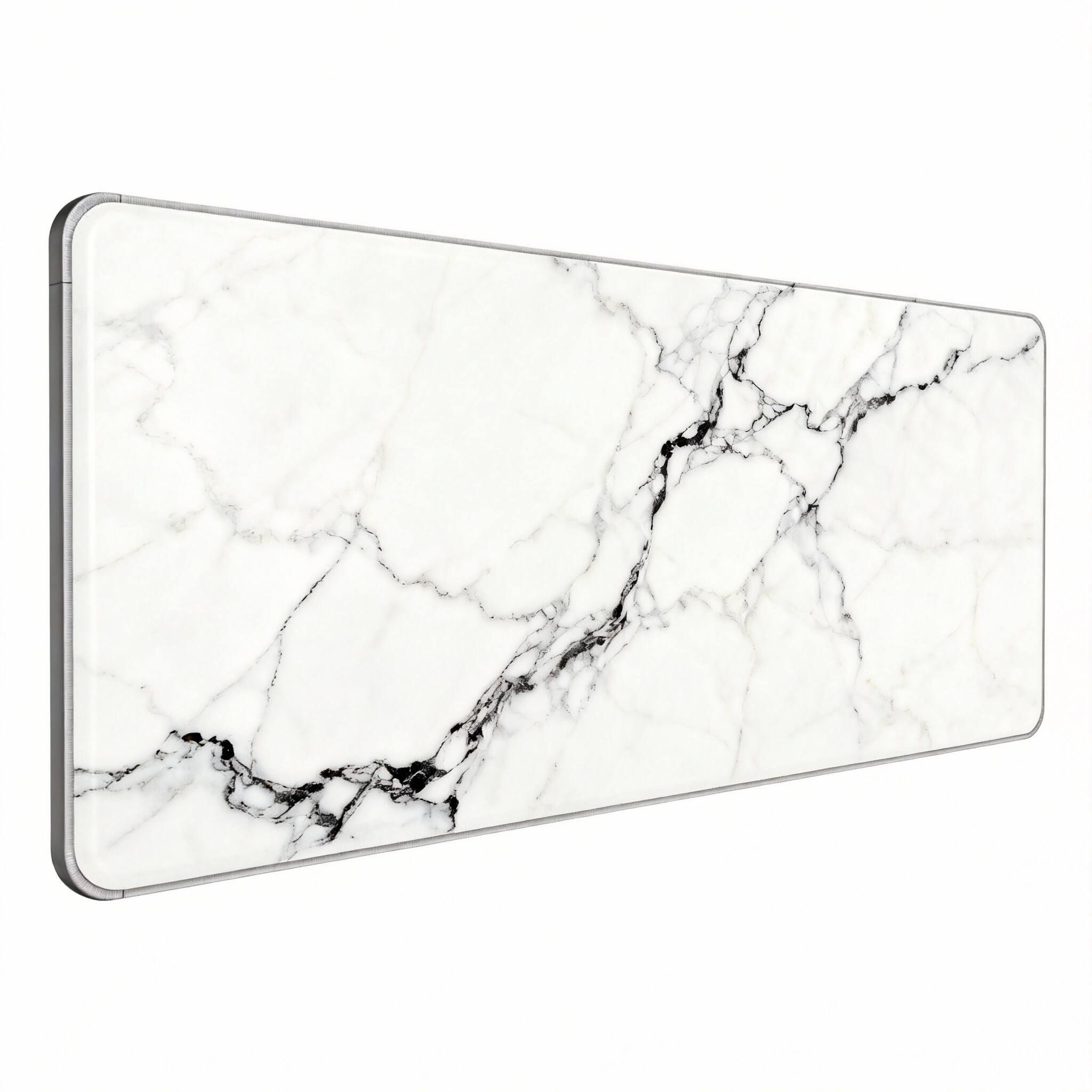 Front. Frangdom - Starry Night Gaming Mouse Pad Stitched Edge Desk Mat 31.5*11.8*0.08 - White Black Marble.