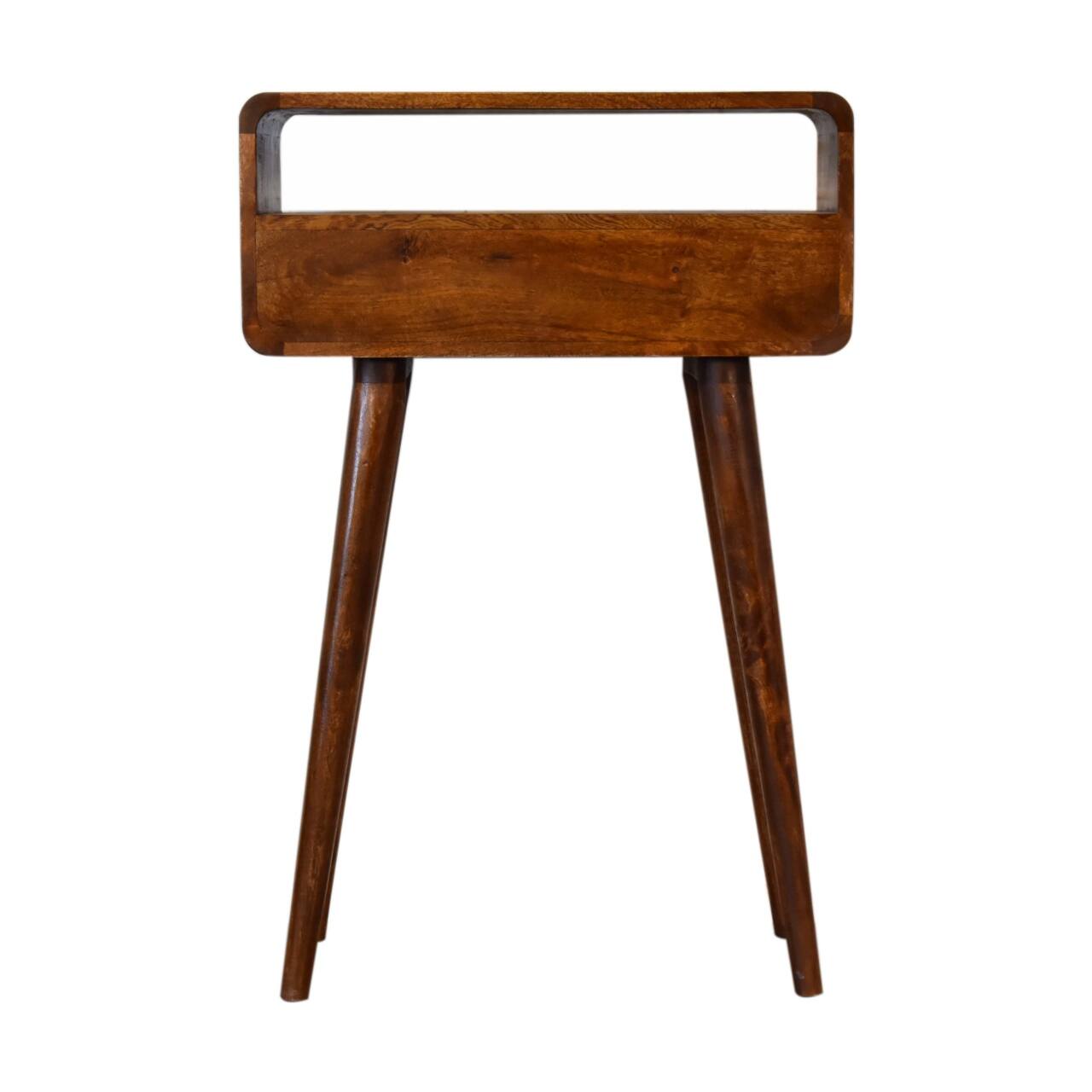 Alt View 7. Artisan Furniture - Artisan Furniture Solid Wood Mini Chestnut Console Table, 2 Drawers, 1 Open Slot, Brown - Brown.