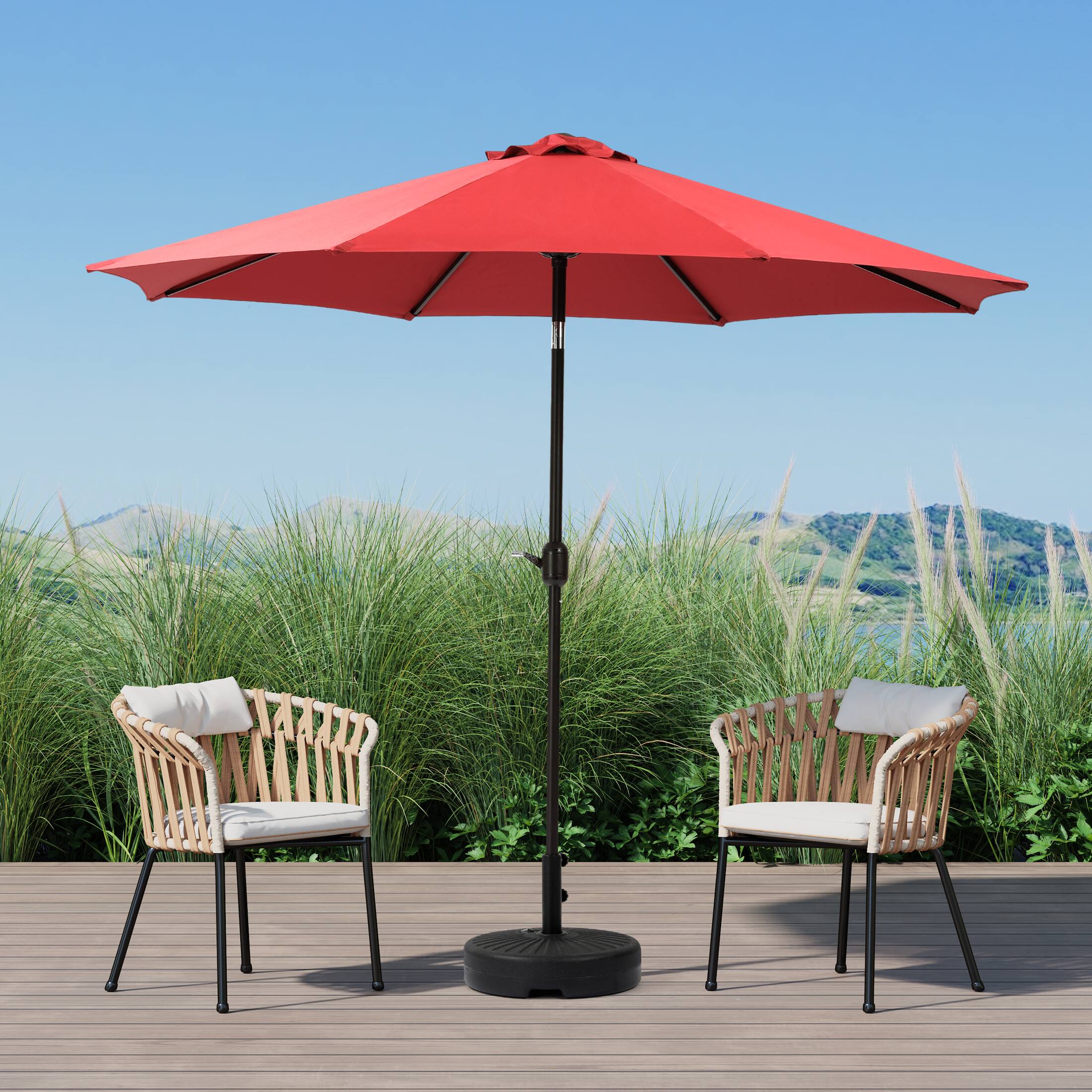 Angle. WestinTrends - WestinTrends Paolo 9 ft. Patio Table Umbrella with tilt and crank features - Red.