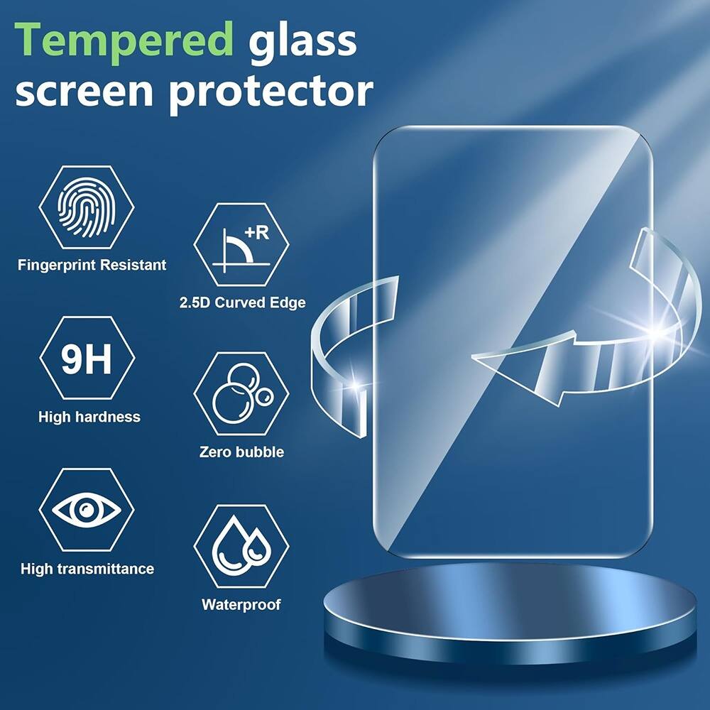 Tempered glass screen protector

- Fingerprint Resistant
- 2.5D Curved Edge
- 9H High hardness
- Zero bubble
- High transmittance
- Waterproof