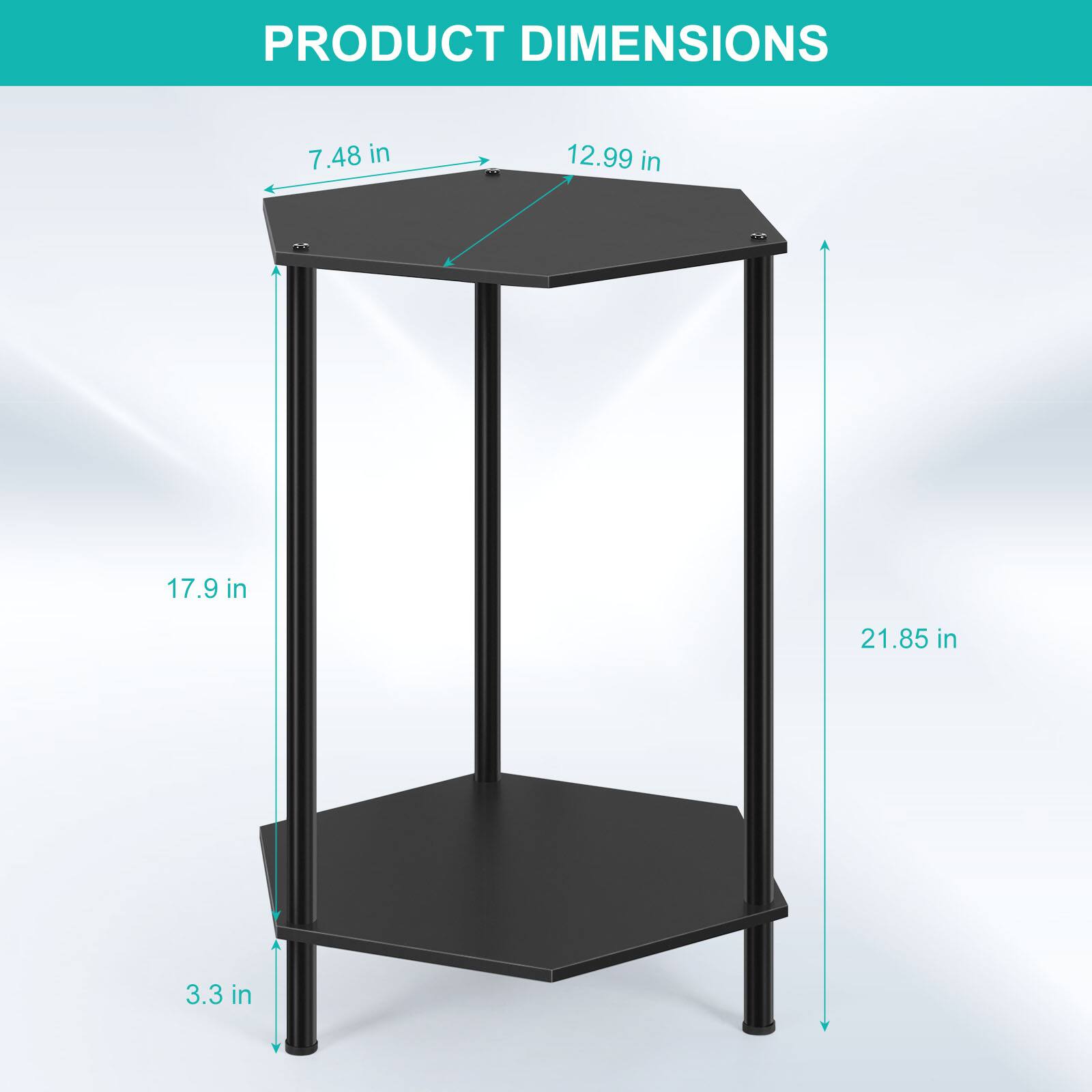 PRODUCT DIMENSIONS

- 7.48 in
- 12.99 in
- 17.9 in
- 21.85 in
- 3.3 in