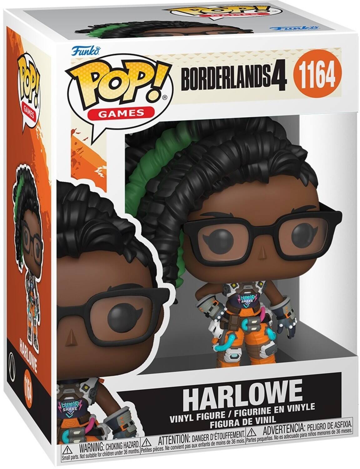 TOP Tonli W Funko 1 POP! BORDERLANDS4 1164 GAMES GAMES LUNAR SHAKE MARIONTE LINAR SHAKE HARLOWE FIGURINE EN VINYLE FIGURE I VINYL DE VINIL FIGURA PELIGRO DE ASFIXIA. D'TOUFFEMENT. ADVERTENCIA: nios menores de 36 meses. DANGER No es adecuado para ATTENTION: moins de 36 mois. Partes pequeias. HAZARD. aux enfants de WARNING: CHOKING Petites pieces. Ne convient pas children under 36 months Not suitable for Small parts.