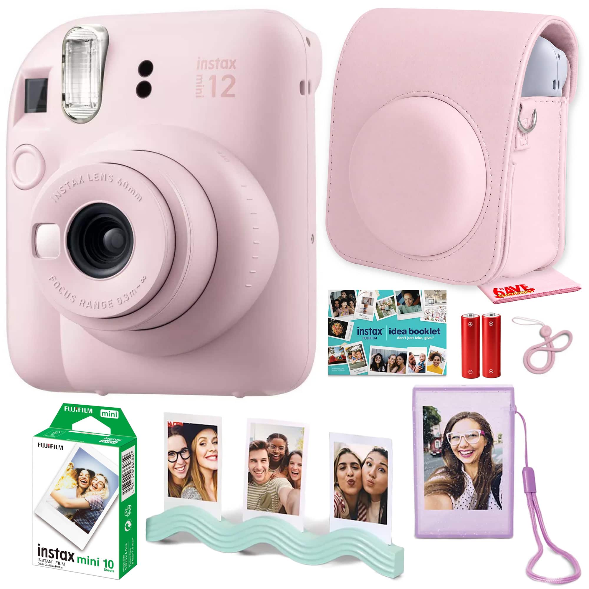 Fujifilm - Instax Mini 12 Instant Film Camera, Holiday Bundle 2026 - Pink
