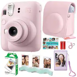 Fujifilm - Instax Mini 12 Instant Film Camera, Holiday Bundle 2026 - Pink