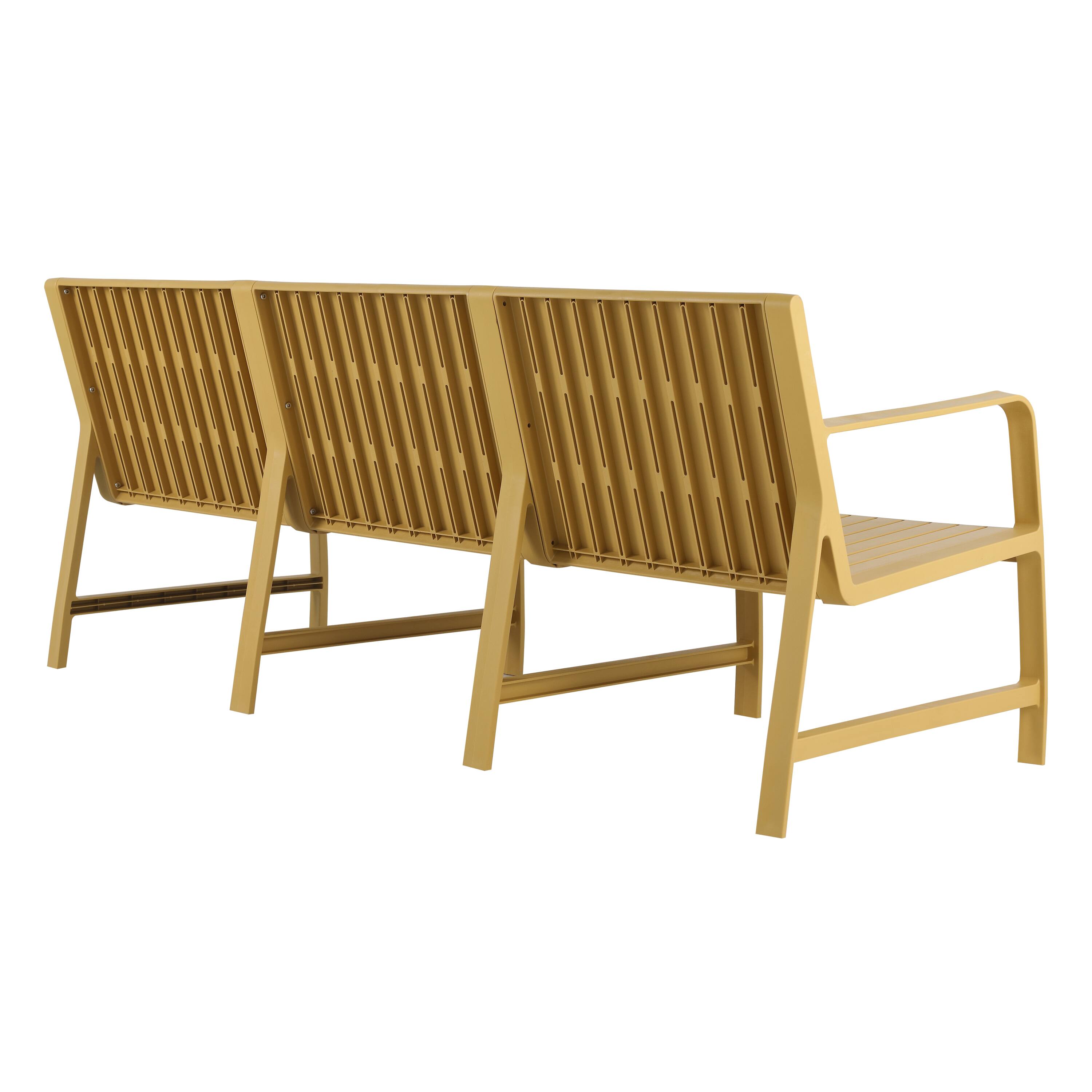 Alt View 7. Mondawe - 3-Seater Patio Waterproof PP Material Sofa - Yellow.