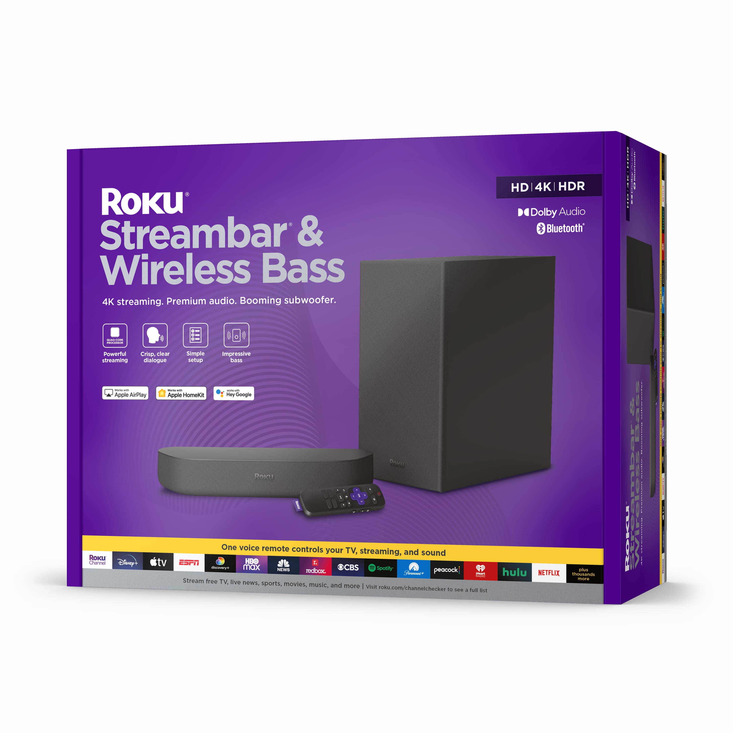 Roku – Streambar & Wireless Bass Streaming Media Player with Voice Remote and Subwoofer – Black Sansujyuku sansujyuku.com