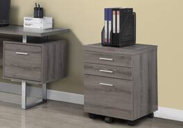 APRILSOUL - Rolling Mobile File Cabinet Storage Drawers Printer Stand Office Work Brown Laminate Contemporary