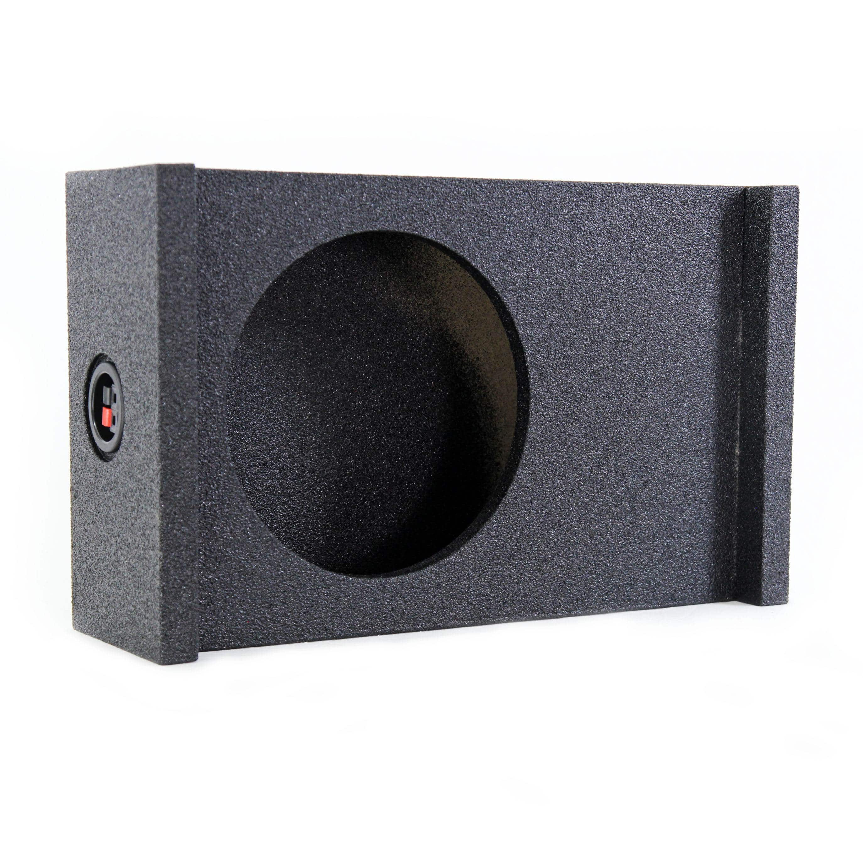 QPower - Single 12 Inch Sub Enclosure, Universal Downfire/Behind Seat Speaker Box - Black