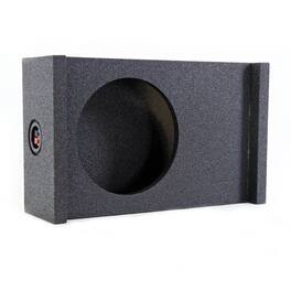 QPower - Single 12 Inch Sub Enclosure, Universal Downfire/Behind Seat Speaker Box - Black