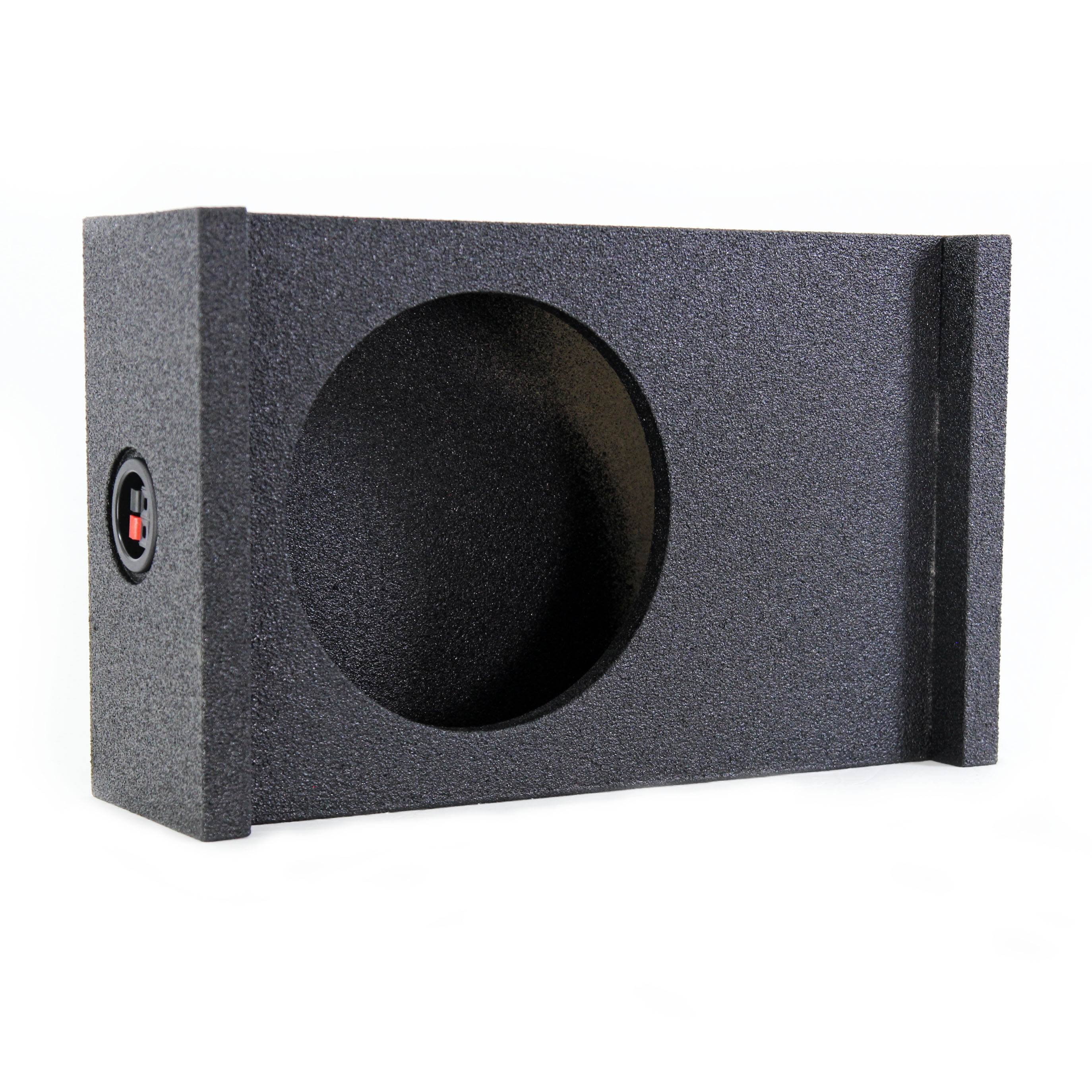 Front. QPower - QPower Single 12 Inch Sub Enclosure, Universal Downfire/Behind Seat Speaker Box - Black.