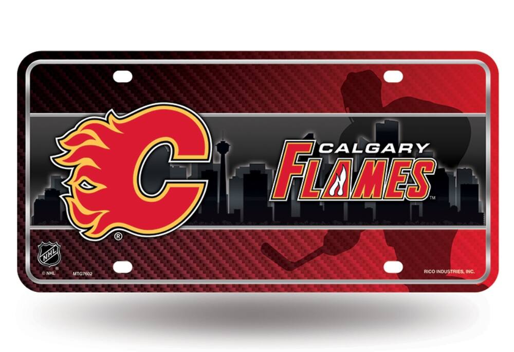 Calgary Flames Standard 12x6 Metal License Plate Auto Tag