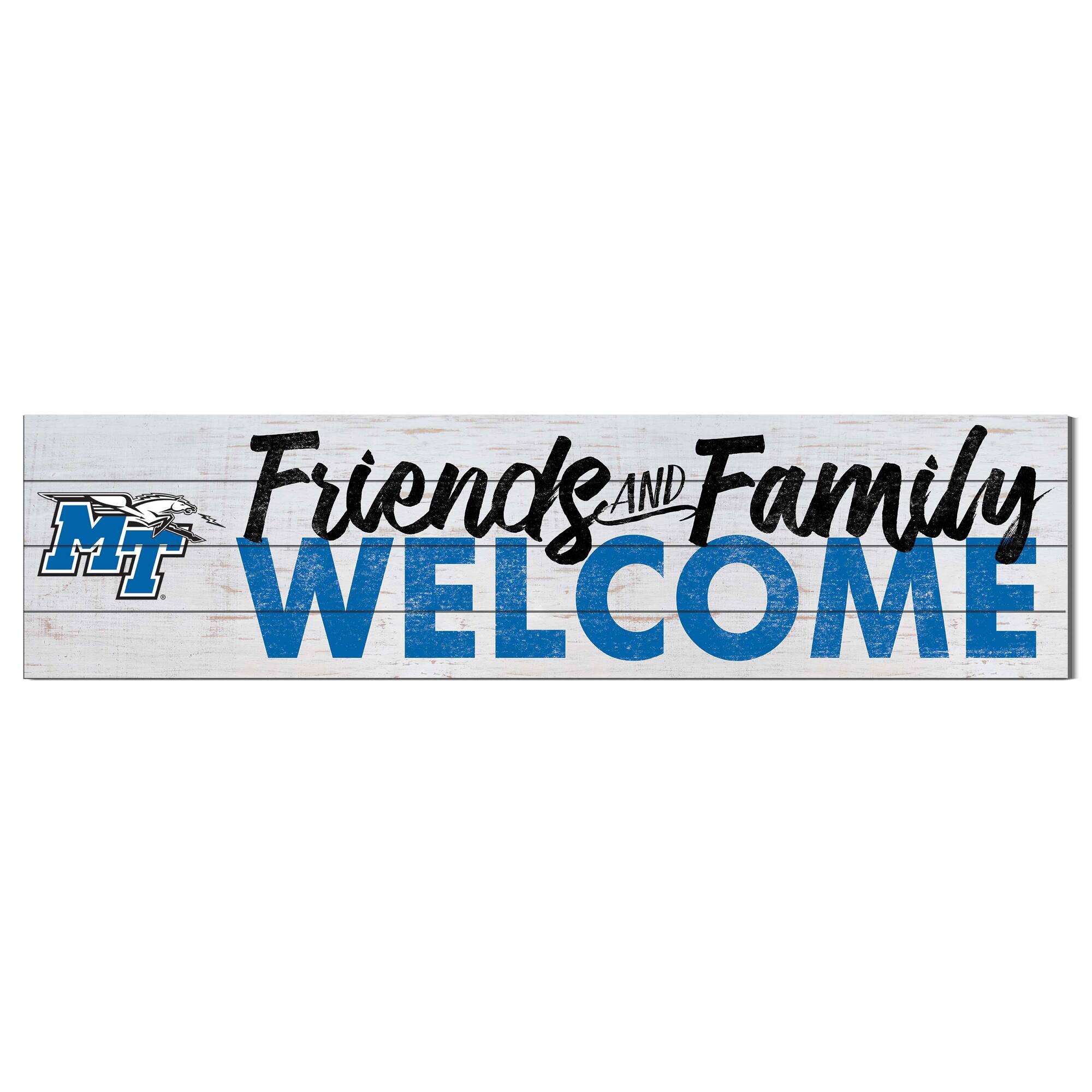 White MTSU Blue Raiders 10'' x 40'' Friends & Family Welcome Sign