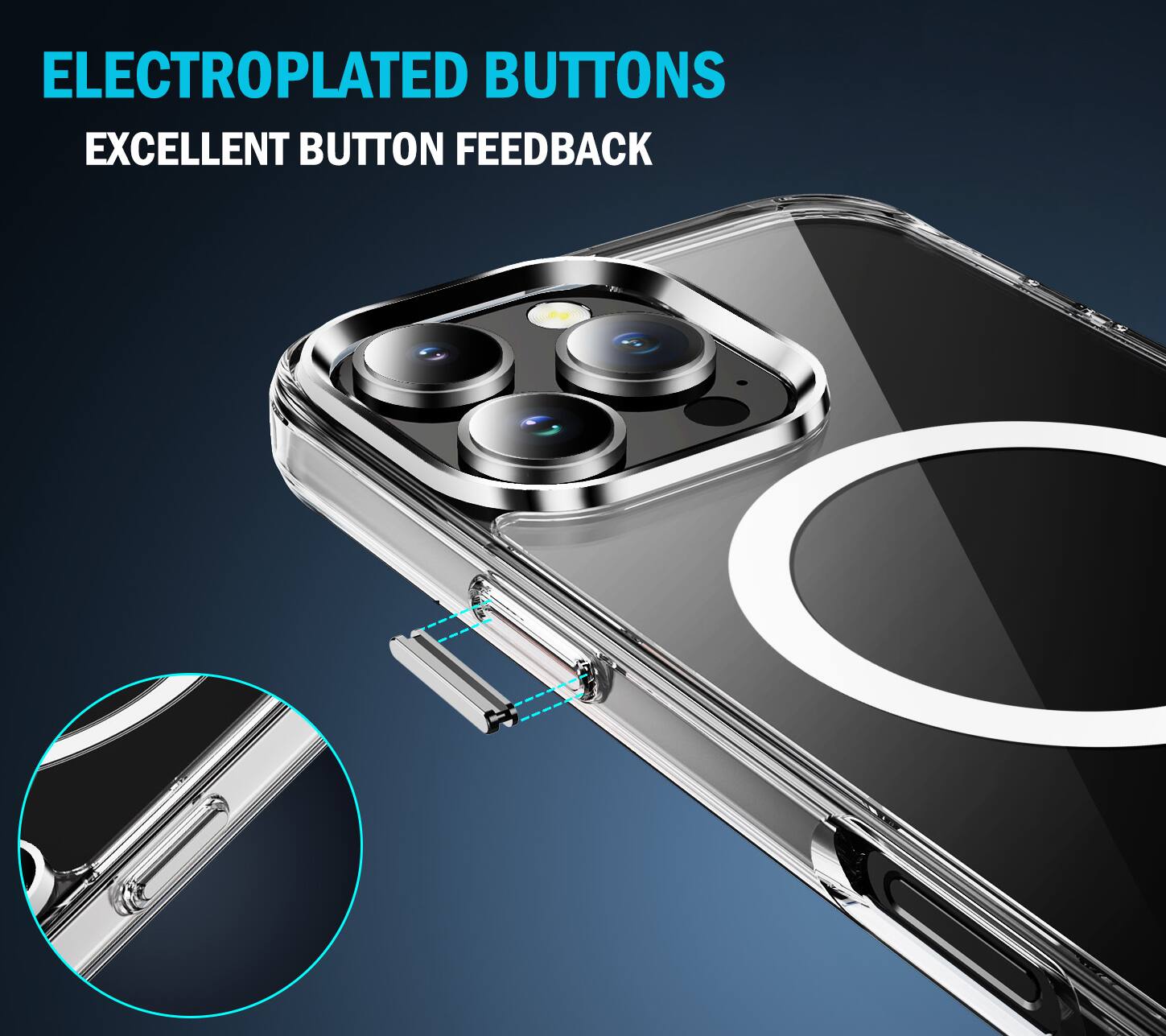 ELECTROPLATED BUTTONS  
EXCELLENT BUTTON FEEDBACK