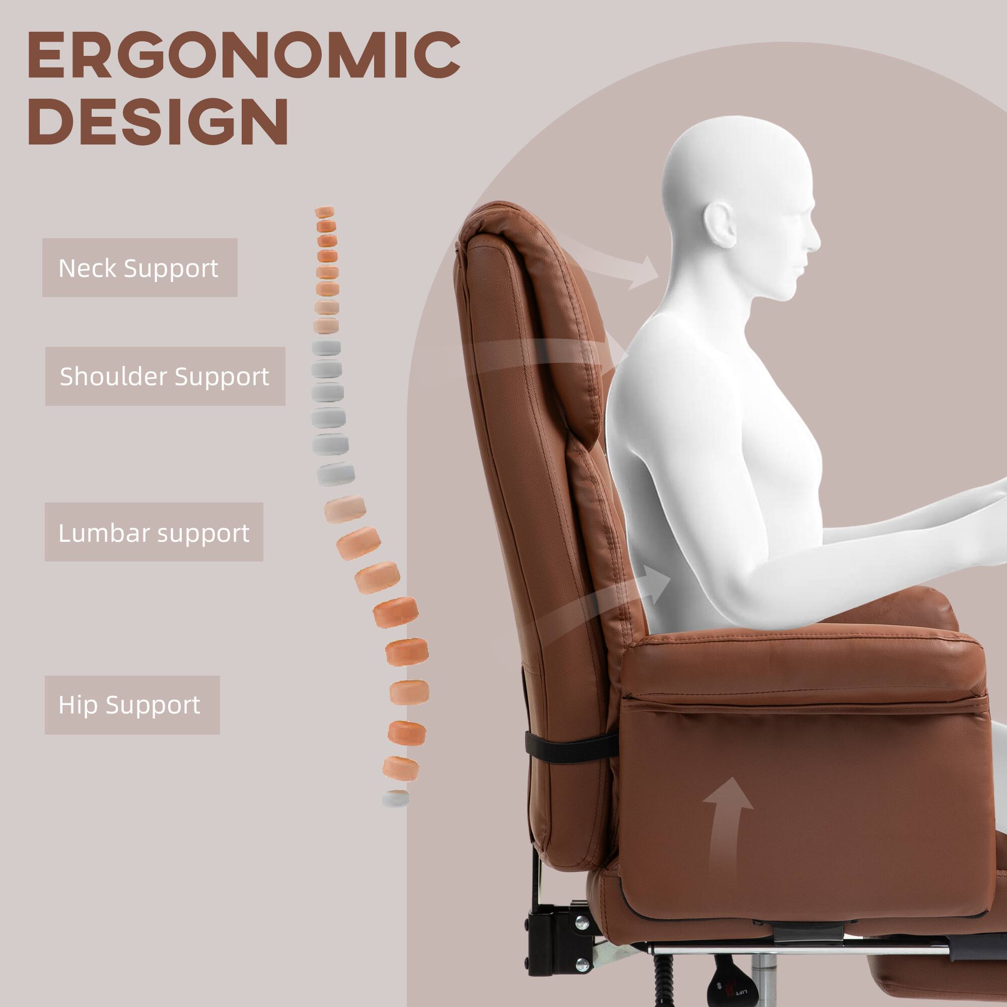 ERGONOMIC DESIGN

- Neck Support
- Shoulder Support
- Lumbar Support
- Hip Support