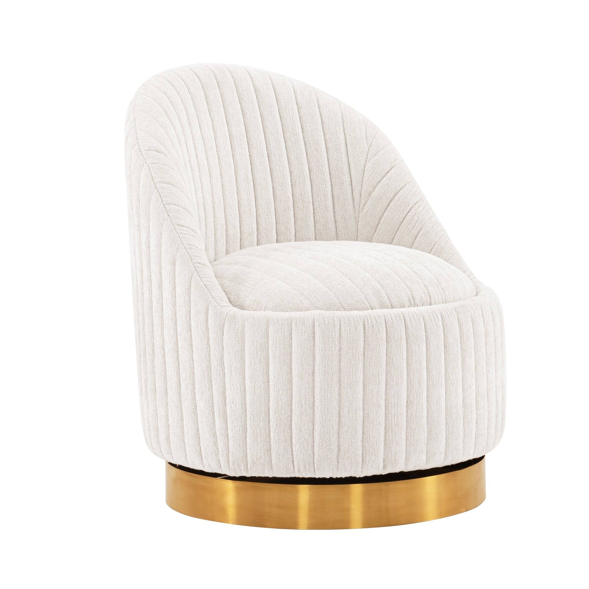 Alt View 7. Manhattan Comfort - Leela Modern Chenille Swivel Lounge Chair - Set of 2 - Cream.
