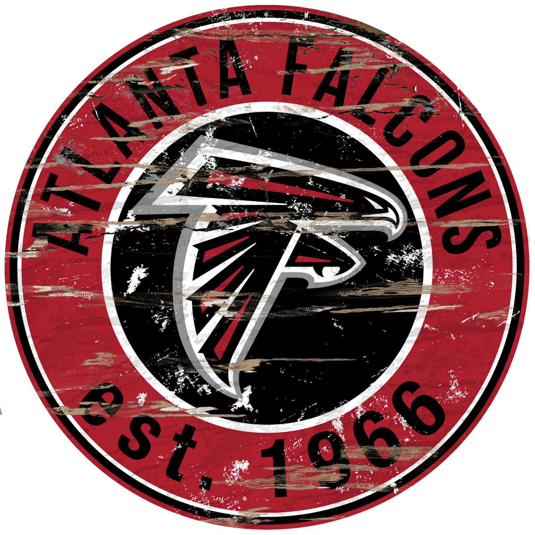 Atlanta Falcons 23.5" Distressed Round Sign
