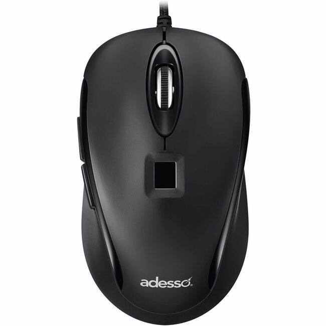 Front. Adesso - Adesso iMouse F1 Wired USB Mouse with Fingerprint Reader (TAA Compliant) - Optical - Cable - USB Type A - 1200 dpi - Scr - Unknown.