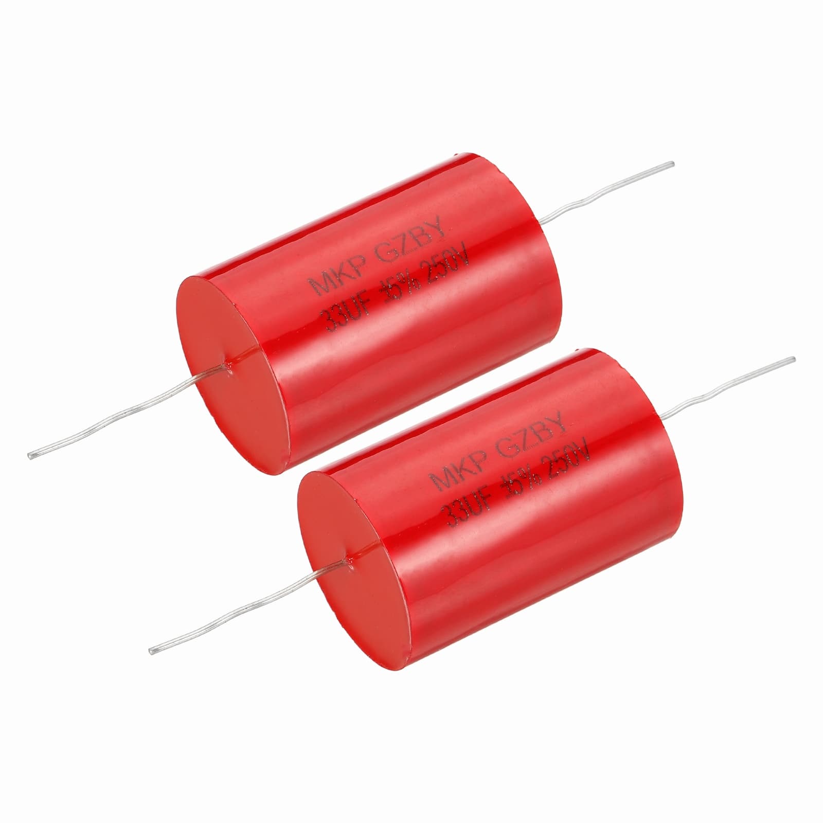 Unique Bargains - 2pcs 33uf Frequency Divider Capacitor, 250V Axial Audio Speaker Crossover MKP Film Capacitor - Red price history on PriceWatchPro