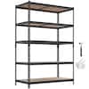 Front. VEVOR - Storage Shelves, 5-Tier Adjustable, 3000 lbs Capacity, Heavy Duty Garage Storage Shelving Unit, Metal Utility Rack Shelf - Black.