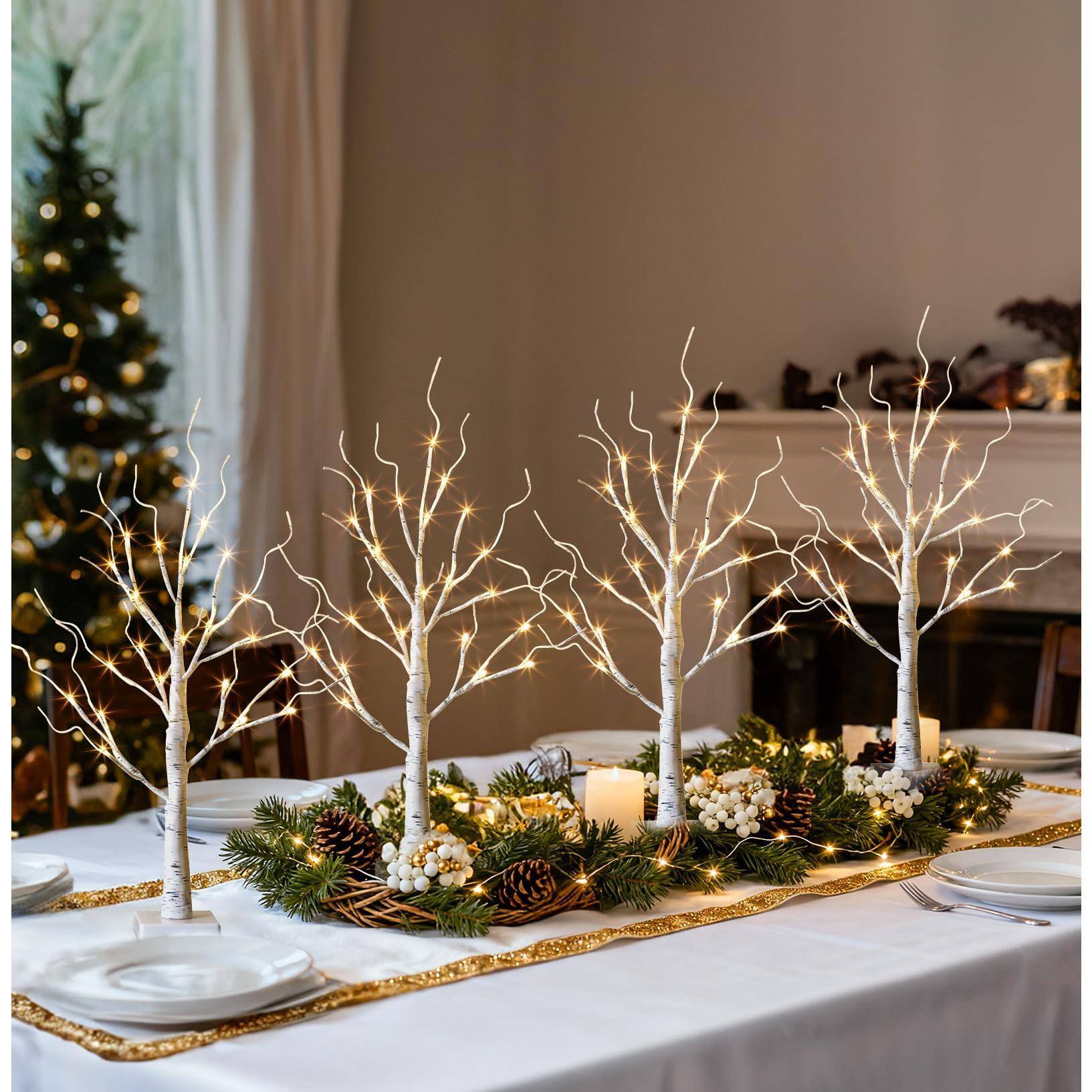 Alt View 4. Paradigms Interiors - Home Decorations Light Up Birch Tree Indoor Christmas Decor Operatedusb Lighted Tabletop Money Lamp Led Lig... - Fairy Tree x2.