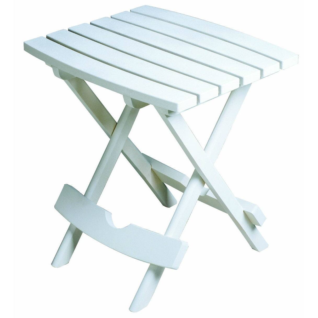 Front. SlickBlue - Quick-Fold Outdoor Side Table Made from Weather-Resistant Resin - White.