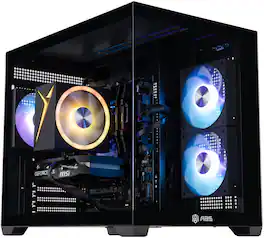 ADVANCED BATTLESTATIONS - ABS Flux II Aqua Gaming PC - Windows 11 - Intel Core i7-14700F - GeForce RTX 5060 8GB - 32GB DDR4 3200 - 1TB M.2 SSD - Black