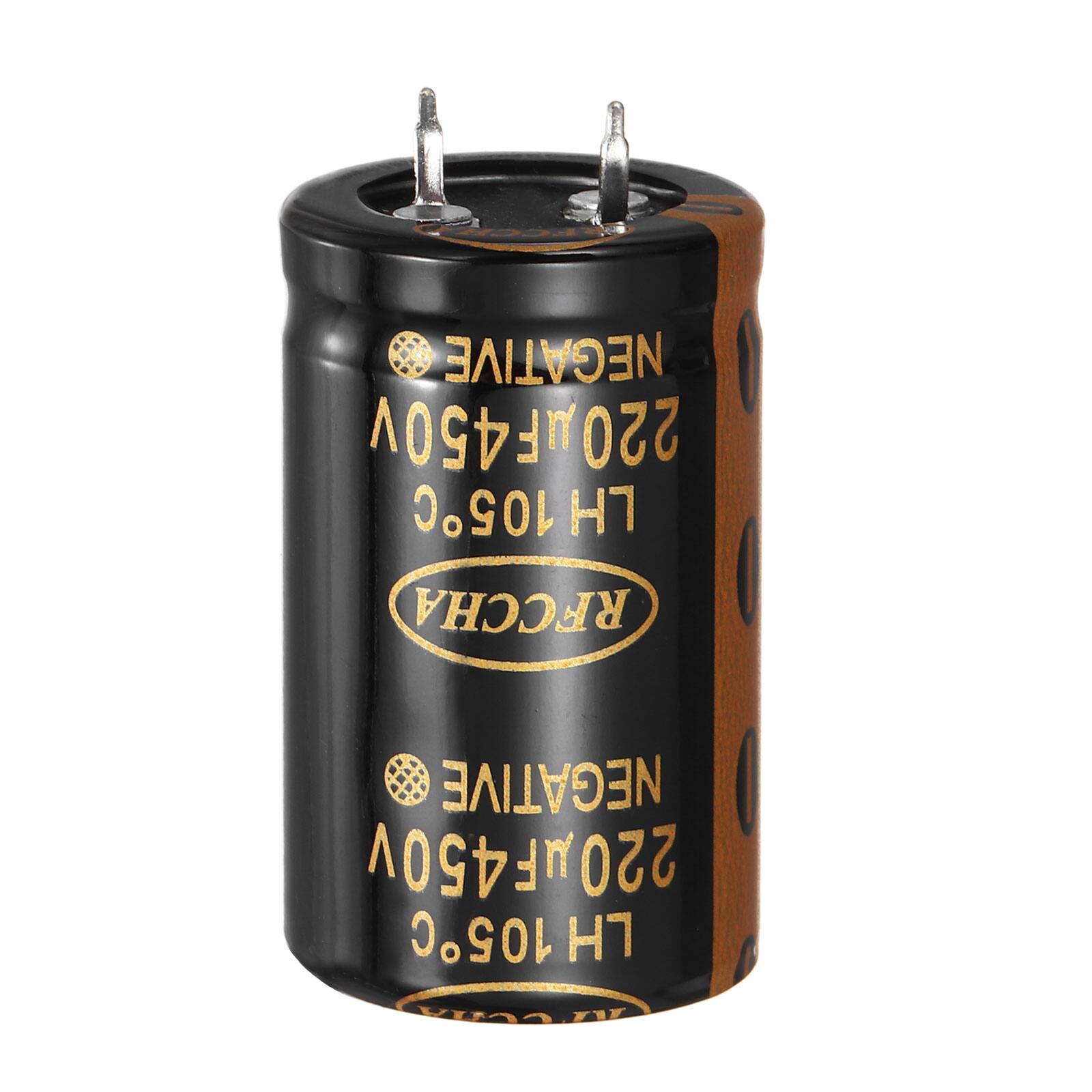 Unique Bargains - 450V 220uF Snap-in Electrolytic Capacitor, 2 Pin, 41.5x25mm, for Audio/Filter/Appliances - Black price history on PriceWatchPro