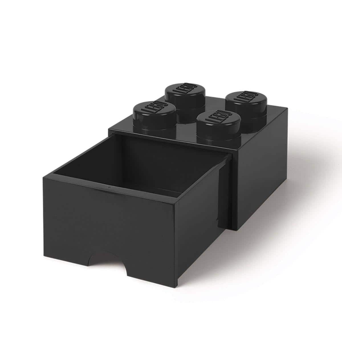 Room Copenhagen - LEGO Brick Drawer, 4 Knobs, 1 Drawer, Stackable Storage Box - Black