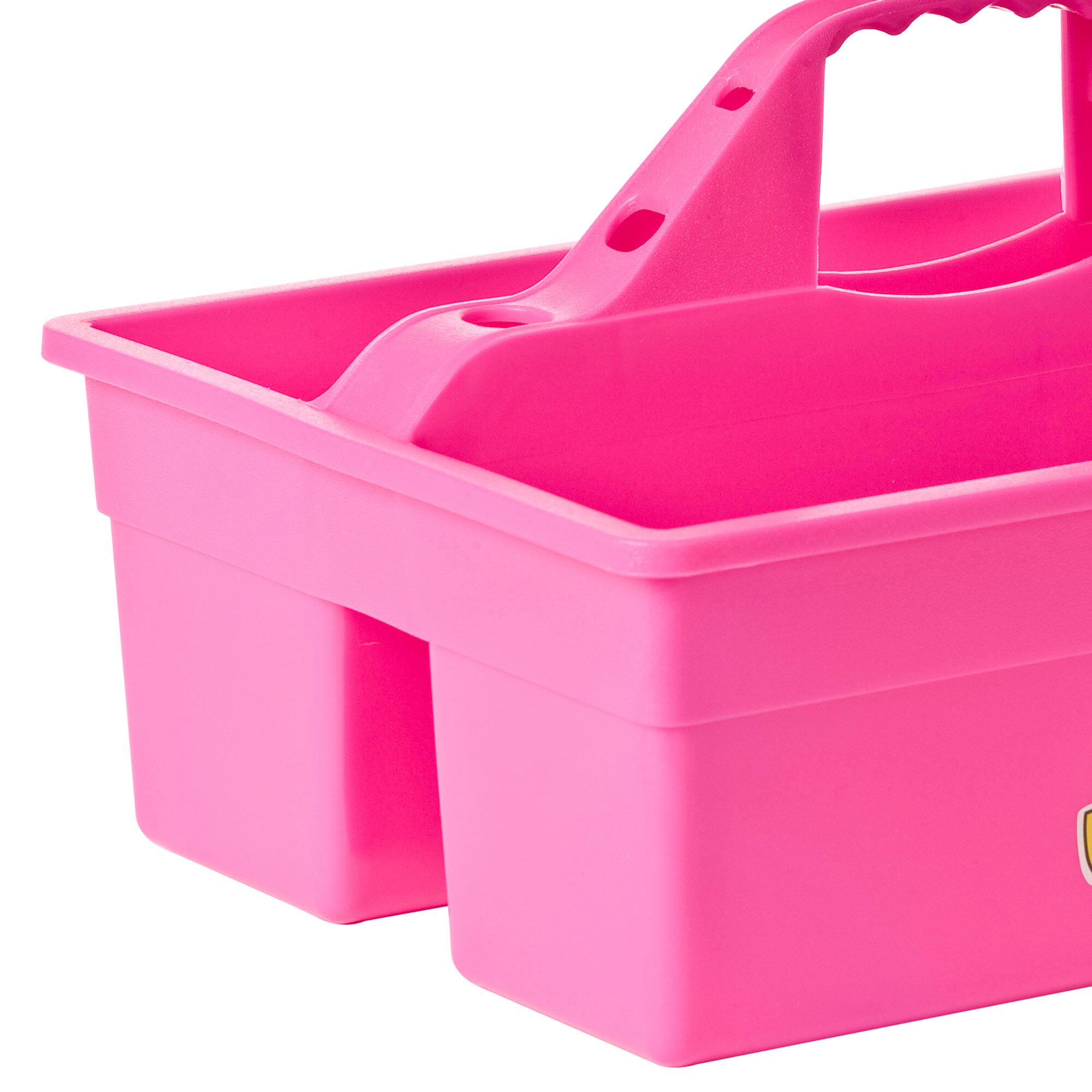 Alt View 4. Little Giant - Little Giant DuraTote Plastic Box Organizer w/2 Compartments & Grip Handle, Pink - Hot Pink.