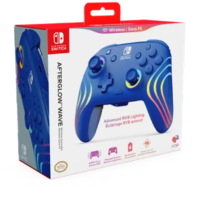 PDP - Afterglow Wave Wireless RGB Gaming Controller for Nintendo Switch, Nintendo Switch 2 - Blue PDP - Afterglow Wave Wireless RGB Gaming Controller for Nintendo Switch, Nintendo Switch 2 - Blue