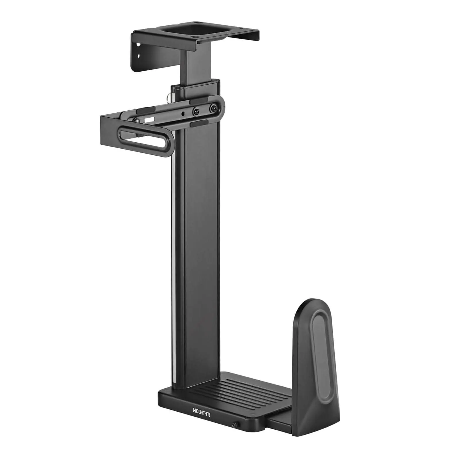 Alt View 4. Mount-It! - Heavy-Duty Adjustable Under Desk & Wall CPU Mount with Multi-Dimensional Fit for Mid to Full Size Towers, Black - Black.