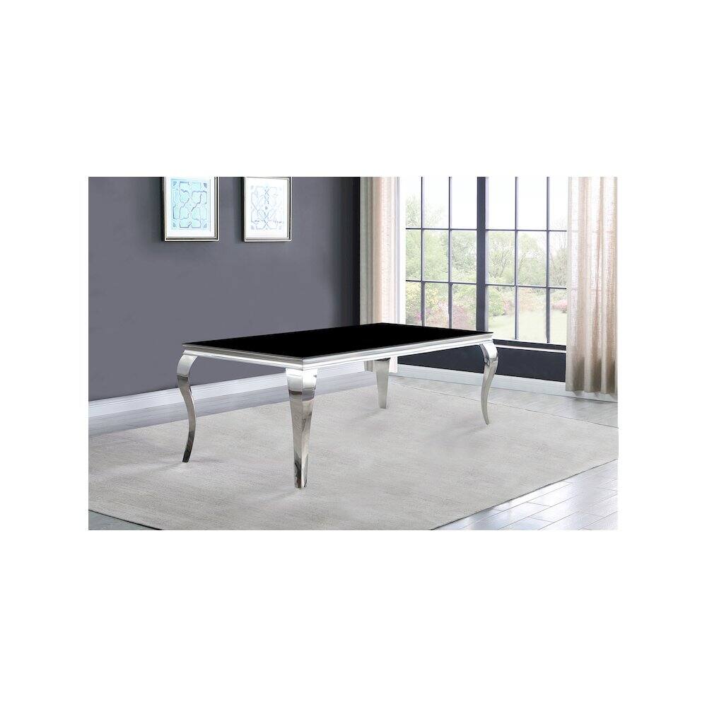 Alt View 1. Coaster Co. of America - Carone Rectangular 61-inch Glass Top Dining Table Black - Black.