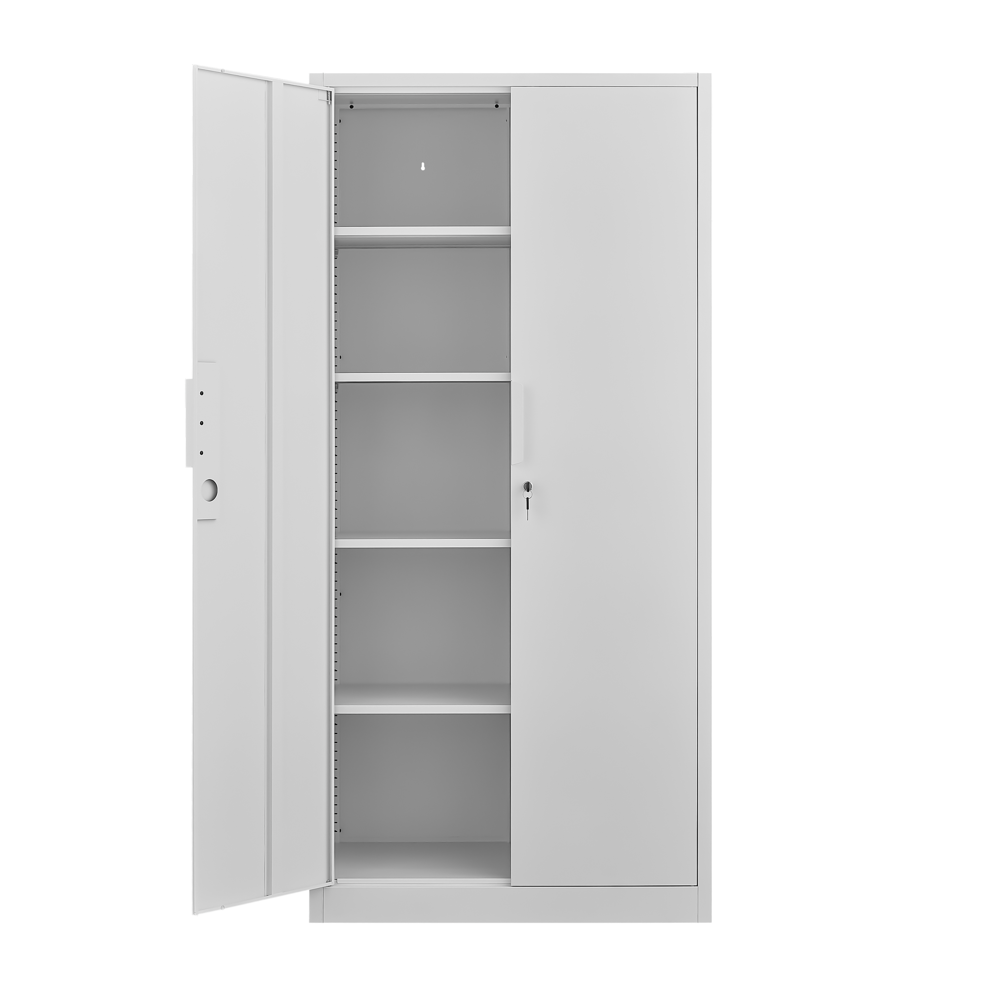 Alt View 6. GOODSILO - Large 2-Door File Storage Cabinet with Lock and Adjustable Shelves for Office Organization and Document Management - White.