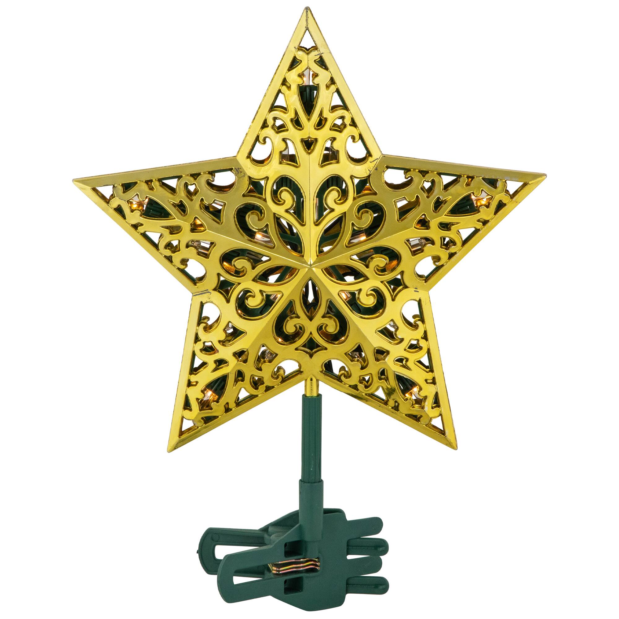 Alt View 2. Northlight - LED Lighted Star Christmas Tree Topper - 9.5" - Gold - Gold.