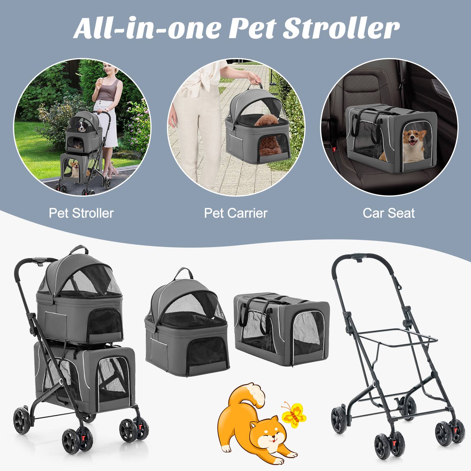All-in-one Pet Stroller

Pet Stroller

Pet Carrier

Car Seat