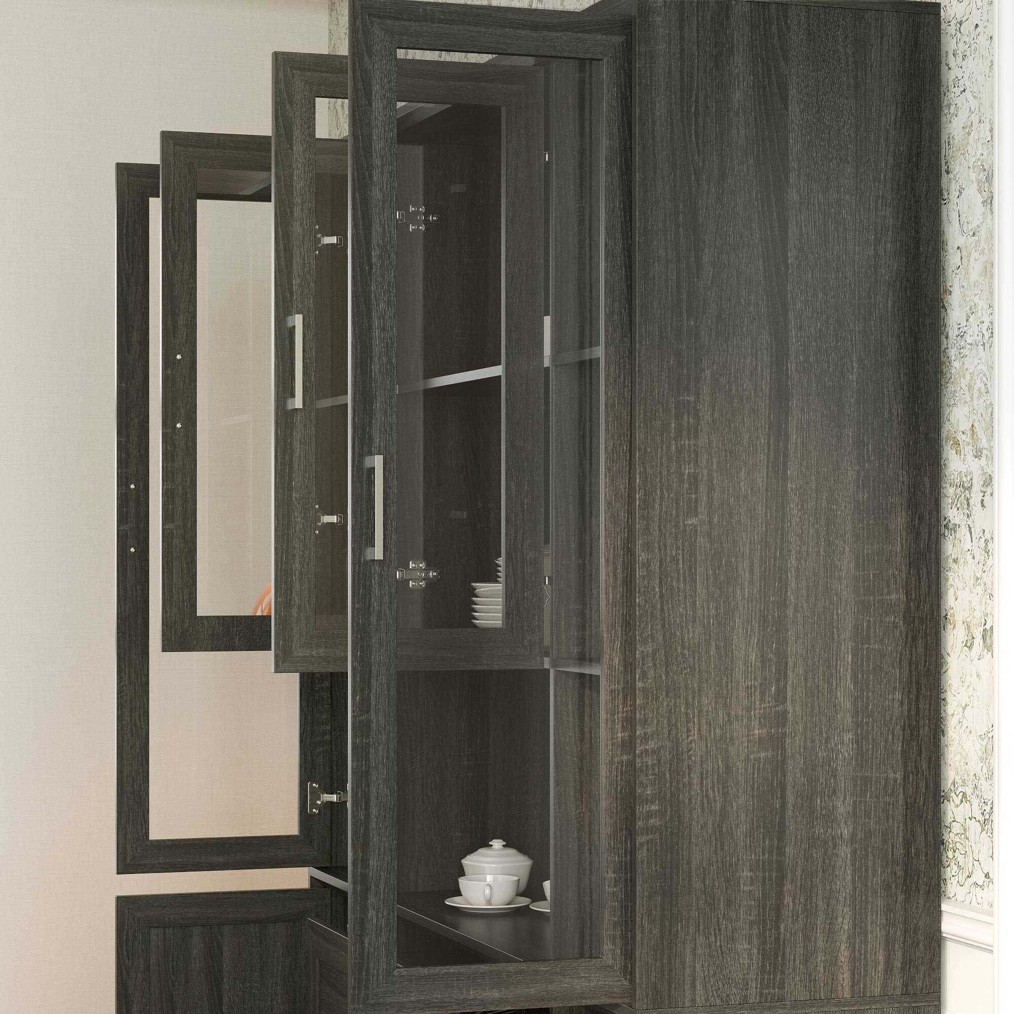 Alt View 9. Famapy - Famapy Tempered Glass - Door Display & Storage Cabinet - Black.