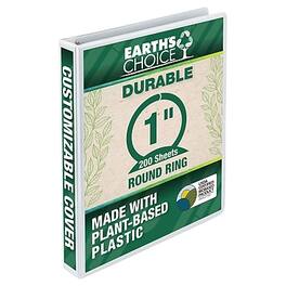 Samsill - Earth's Choice Plant-Based 1" View Binder, 3-Ring , Made in USA - White