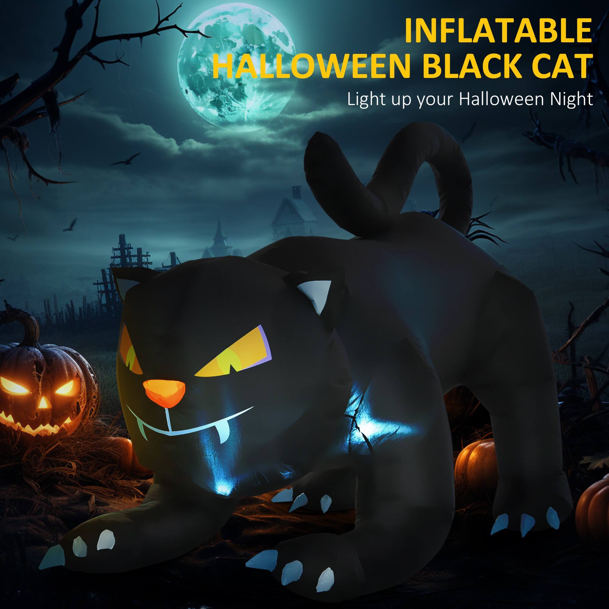 INFLATABLE HALLOWEEN BLACK CAT  
Light up your Halloween Night
