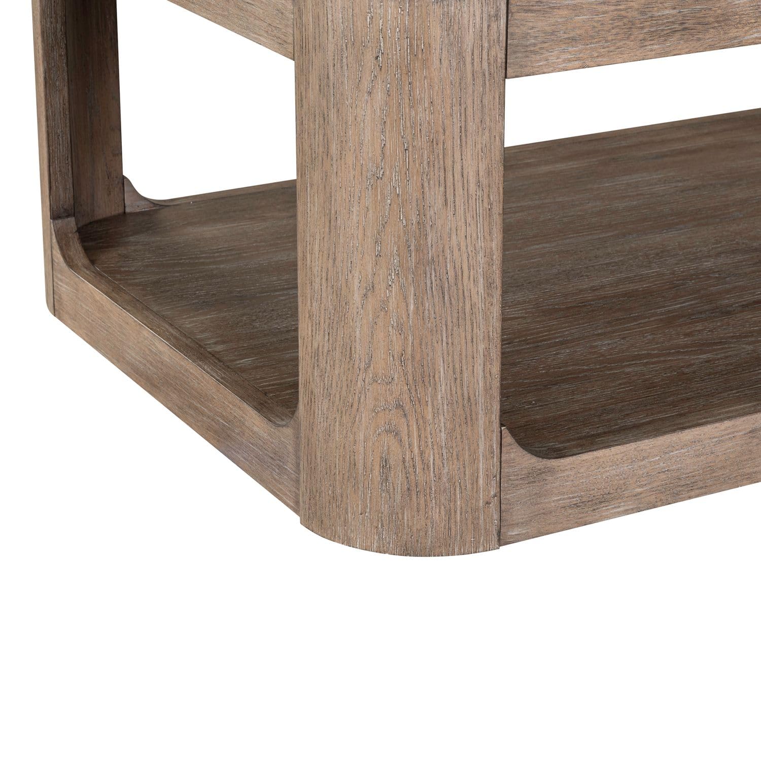 Alt View 5. Liberty Furniture Industries - Living Room Rectangular Cocktail Table with Wheels - Burnished Clay Oak Wood - Burnished Clay.