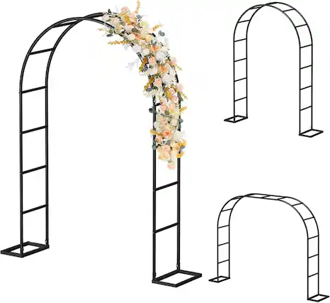 Front. Oumilen - Garden Arch Trellis, Metal Garden Arbor with Base.